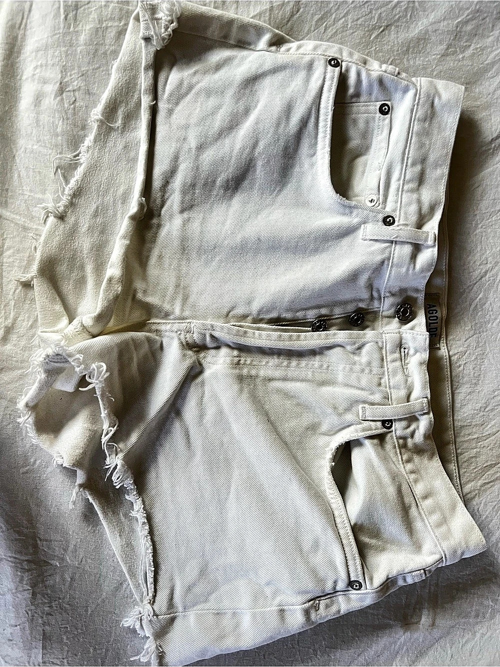AGOLDE Parker Vintage Cut Off Short Women's White Jean Shorts Waist 29